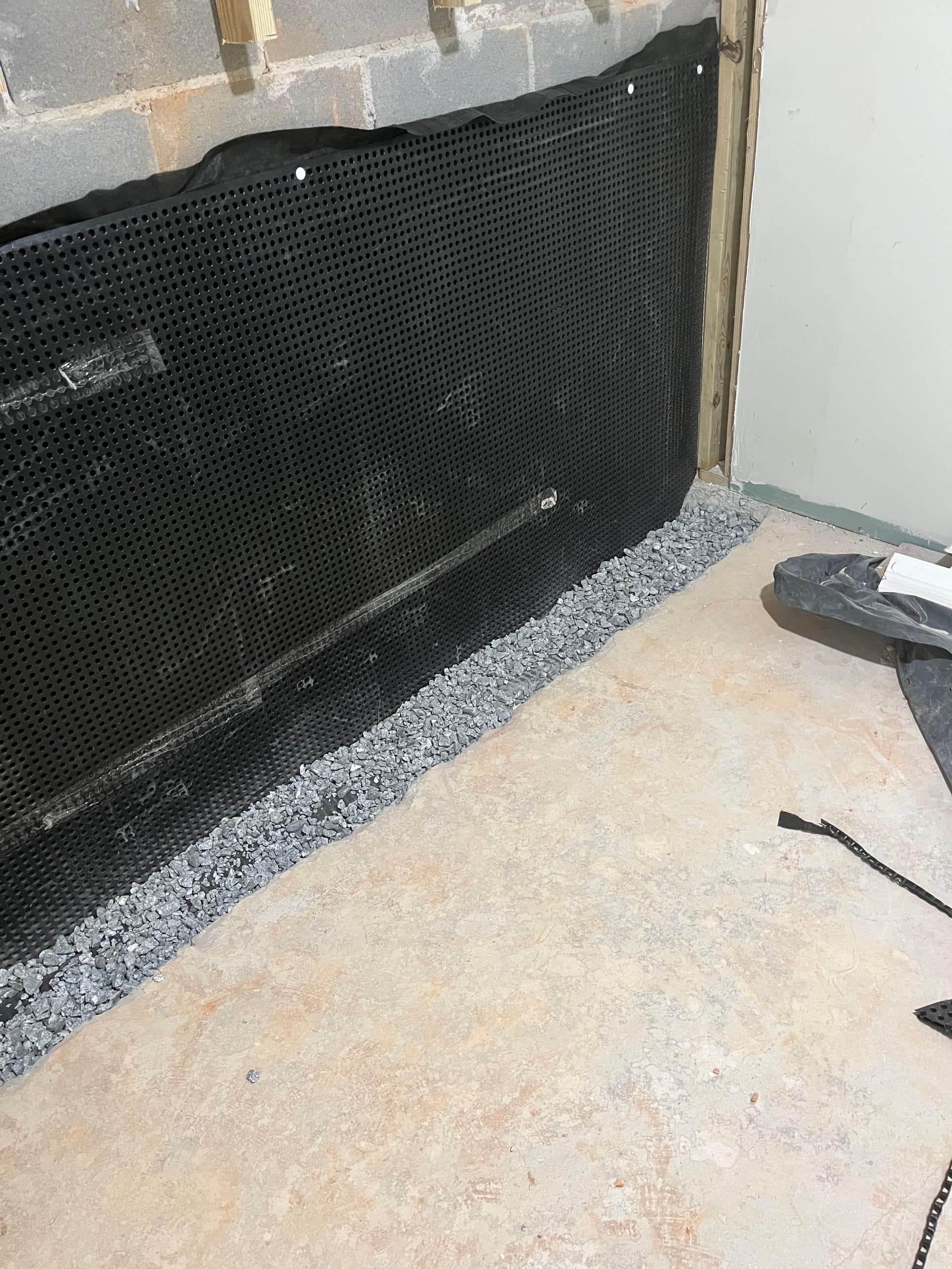 Interior Basement Waterproofing System Installed in Gainesville GA image