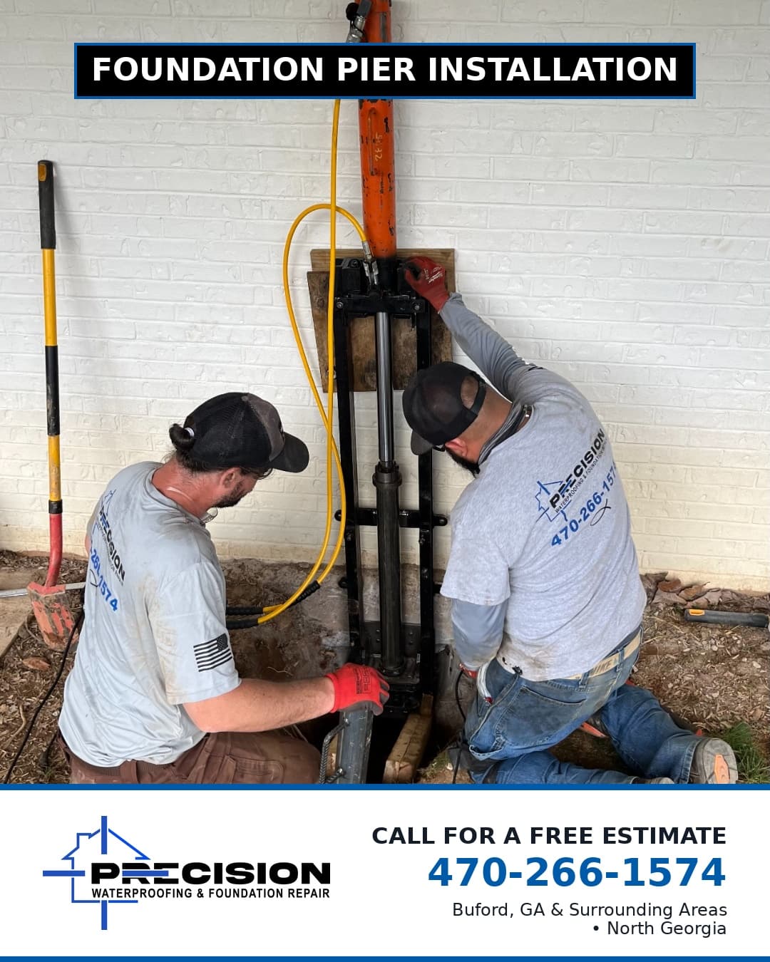 Steel Foundation Pier Installation in Buford GA image